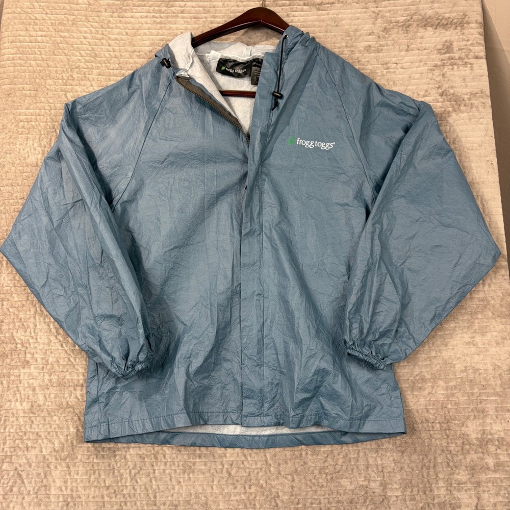 Frogg Toggs Mens Ultra-Lite2 Rain Jacket Blue Waterproof‎ Hooded Packable Small